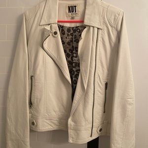 White Leather Jacket size M